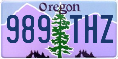 OR license plate 989THZ