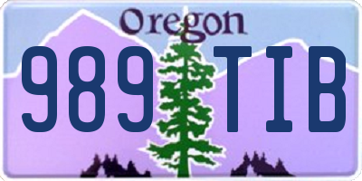 OR license plate 989TIB