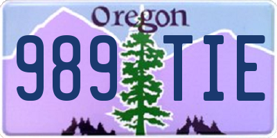 OR license plate 989TIE