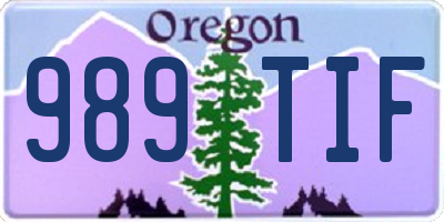 OR license plate 989TIF