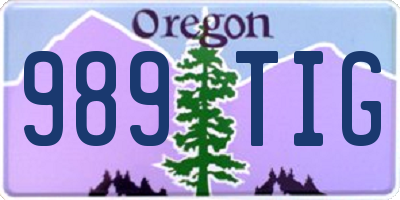 OR license plate 989TIG