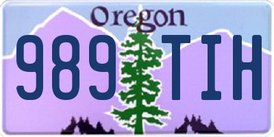 OR license plate 989TIH