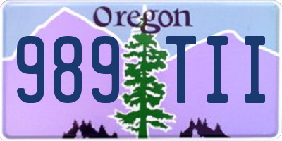 OR license plate 989TII