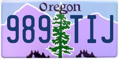 OR license plate 989TIJ