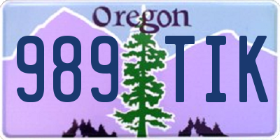 OR license plate 989TIK