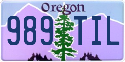 OR license plate 989TIL