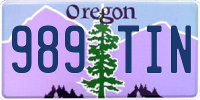OR license plate 989TIN