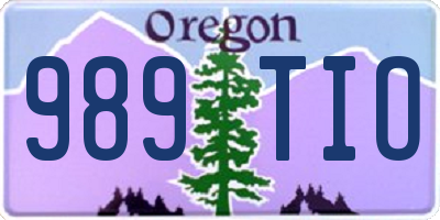 OR license plate 989TIO
