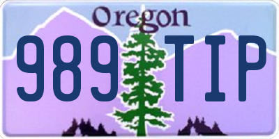 OR license plate 989TIP