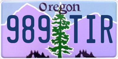 OR license plate 989TIR