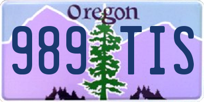 OR license plate 989TIS