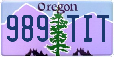 OR license plate 989TIT