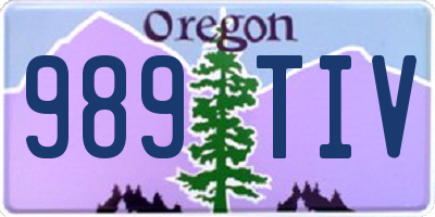 OR license plate 989TIV