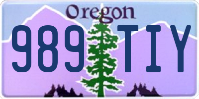 OR license plate 989TIY