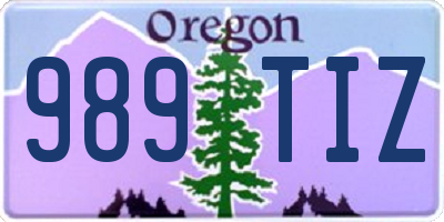 OR license plate 989TIZ