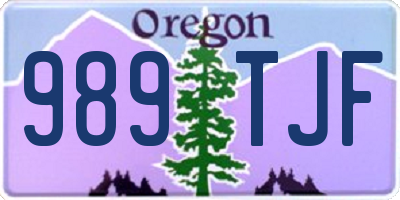 OR license plate 989TJF