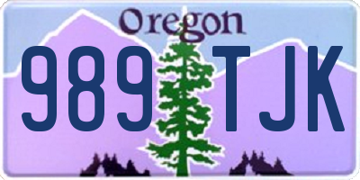 OR license plate 989TJK