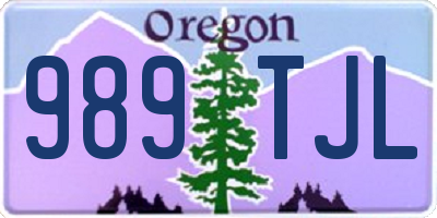 OR license plate 989TJL