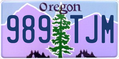 OR license plate 989TJM