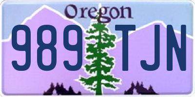 OR license plate 989TJN