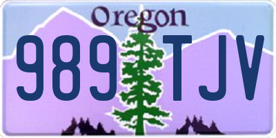 OR license plate 989TJV