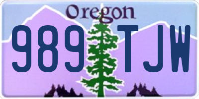 OR license plate 989TJW