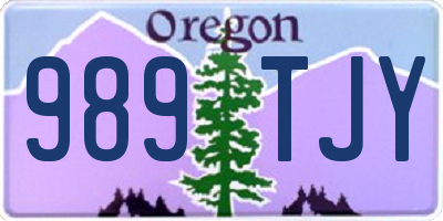 OR license plate 989TJY