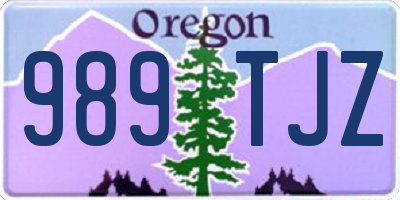 OR license plate 989TJZ