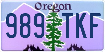OR license plate 989TKF