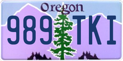 OR license plate 989TKI