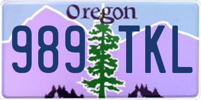OR license plate 989TKL