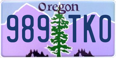 OR license plate 989TKO