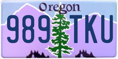 OR license plate 989TKU