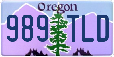 OR license plate 989TLD