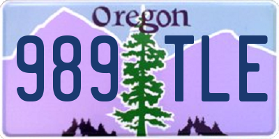 OR license plate 989TLE