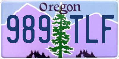 OR license plate 989TLF