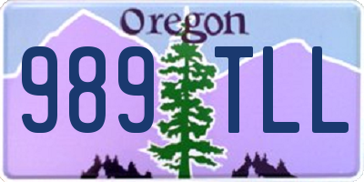 OR license plate 989TLL