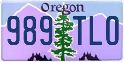OR license plate 989TLO