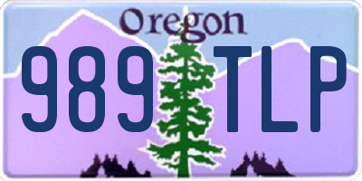 OR license plate 989TLP