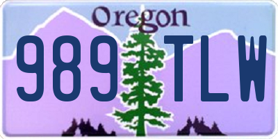 OR license plate 989TLW