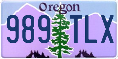 OR license plate 989TLX