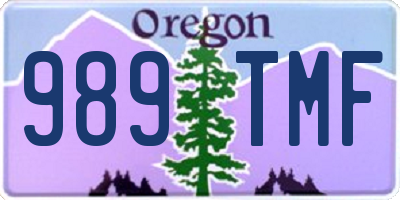 OR license plate 989TMF