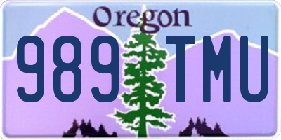OR license plate 989TMU