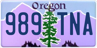 OR license plate 989TNA