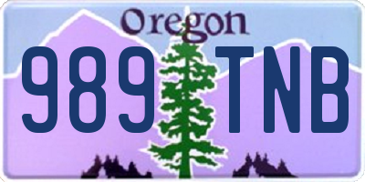 OR license plate 989TNB