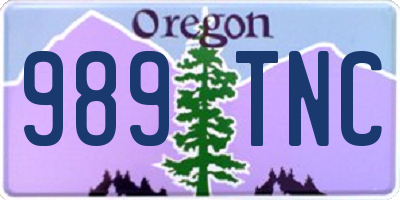 OR license plate 989TNC