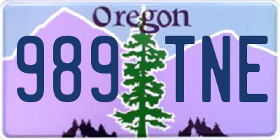 OR license plate 989TNE