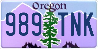 OR license plate 989TNK