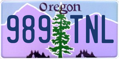 OR license plate 989TNL