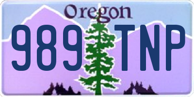 OR license plate 989TNP